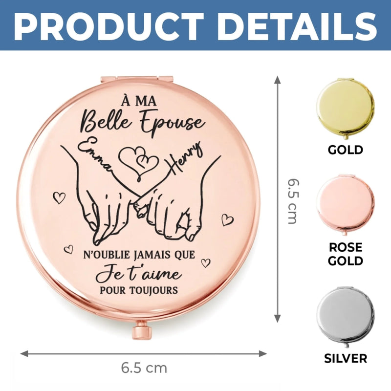 Miroir Compact Personnalisé – Cadeaux D’Anniversaire De Mariage Et De Mariage Pour Mari Et Femme, Pour Lui Et Pour Elle – Tu Donnes Tout Son Sens À Ma Vie