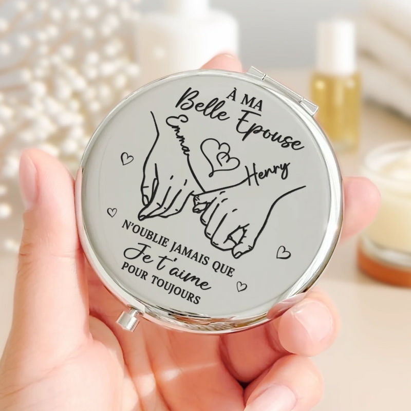 Miroir Compact Personnalisé – Cadeaux D’Anniversaire De Mariage Et De Mariage Pour Mari Et Femme, Pour Lui Et Pour Elle – Tu Donnes Tout Son Sens À Ma Vie