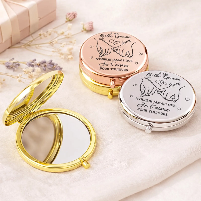 Miroir Compact Personnalisé – Cadeaux D’Anniversaire De Mariage Et De Mariage Pour Mari Et Femme, Pour Lui Et Pour Elle – Tu Donnes Tout Son Sens À Ma Vie