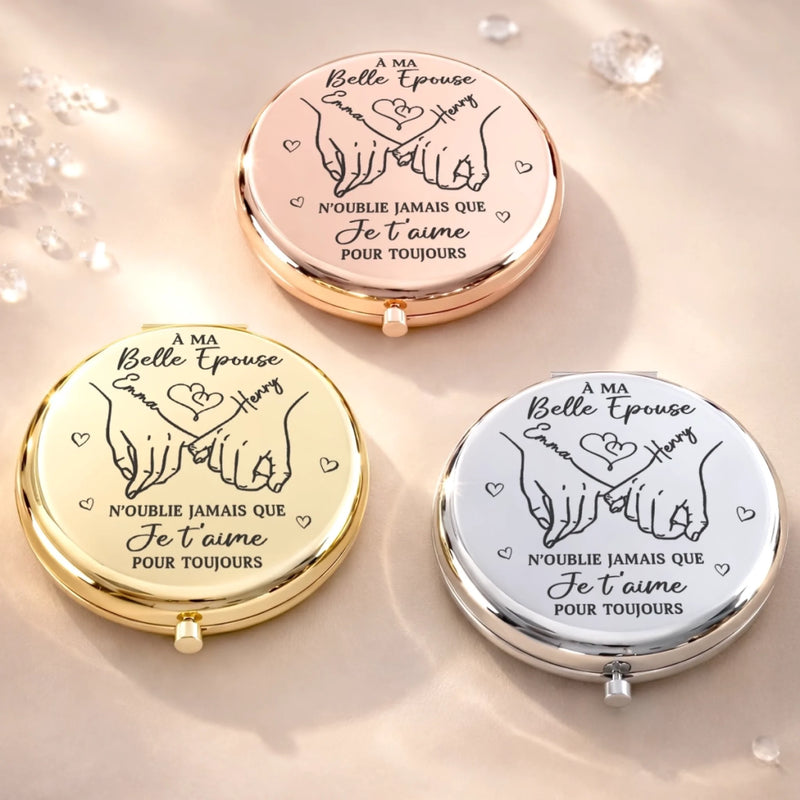 Miroir Compact Personnalisé – Cadeaux D’Anniversaire De Mariage Et De Mariage Pour Mari Et Femme, Pour Lui Et Pour Elle – Tu Donnes Tout Son Sens À Ma Vie