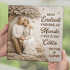 Pierre Carrée Personnalisée Avec Support – Cadeaux D’Anniversaire De Mariage Et De Mariage Pour Mari Et Femme, Pour Lui Et Pour Elle – Notre Amour Est Solide Et Apaisant