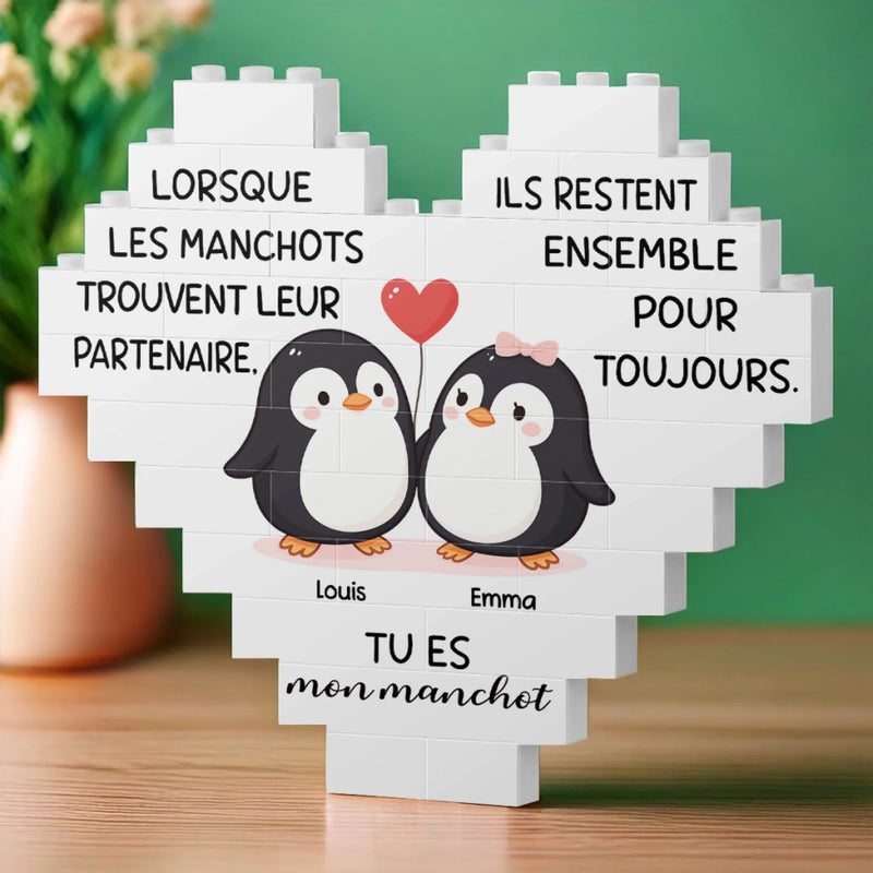 Briques Personnalisées En Forme De Cœur Rectangulaire – Cadeaux Personnalisés D’Anniversaire De Mariage Et De Mariage Pour Mari Et Femme, Pour Lui Et Pour Elle – Tu Es Mon Pour Toujours