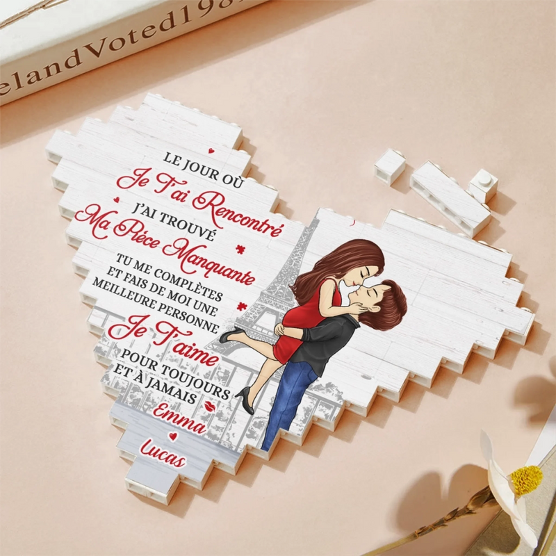 Briques Personnalisées En Forme De Cœur Rectangulaire – Cadeaux Personnalisés D’Anniversaire De Mariage Et De Mariage Pour Mari Et Femme, Pour Lui Et Pour Elle – Notre Amour Défie Le Temps