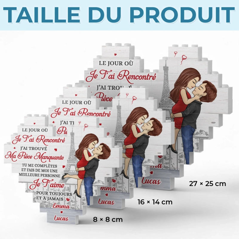 Briques Personnalisées En Forme De Cœur Rectangulaire – Cadeaux Personnalisés D’Anniversaire De Mariage Et De Mariage Pour Mari Et Femme, Pour Lui Et Pour Elle – Notre Amour Défie Le Temps
