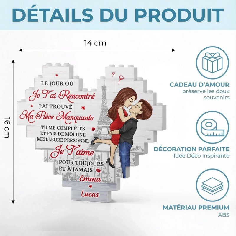 Briques Personnalisées En Forme De Cœur Rectangulaire – Cadeaux Personnalisés D’Anniversaire De Mariage Et De Mariage Pour Mari Et Femme, Pour Lui Et Pour Elle – Notre Amour Défie Le Temps