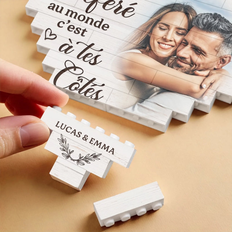 Briques Personnalisées Avec Photo En Forme De Cœur Rectangulaire – Cadeaux Personnalisés D’Anniversaire De Mariage Et De Mariage Pour Mari Et Femme, Pour Lui Et Pour Elle – Là Où Tu Es, Je Me Sens Chez Moi