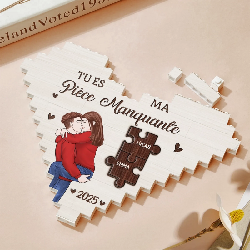 Briques Personnalisées Avec Photo En Forme De Cœur Rectangulaire – Cadeaux Personnalisés D’Anniversaire De Mariage Et De Mariage Pour Mari Et Femme, Pour Lui Et Pour Elle – Avec Toi, J’ai Trouvé Mon Éternité