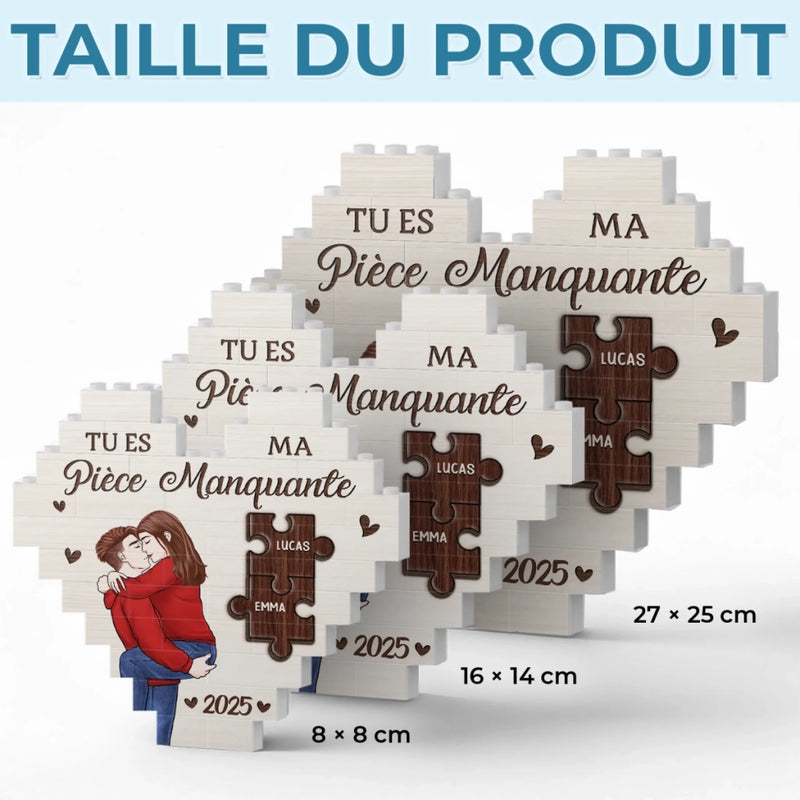Briques Personnalisées Avec Photo En Forme De Cœur Rectangulaire – Cadeaux Personnalisés D’Anniversaire De Mariage Et De Mariage Pour Mari Et Femme, Pour Lui Et Pour Elle – Avec Toi, J’ai Trouvé Mon Éternité