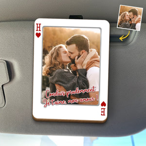 Clip Pare-Soleil De Voiture Personnalisé – Cadeaux D’Anniversaire Et De Mariage Pour Mari Et Femme, Pour Lui Et Pour Elle – L’Amour, Mon Plus Beau Pari Gagnant