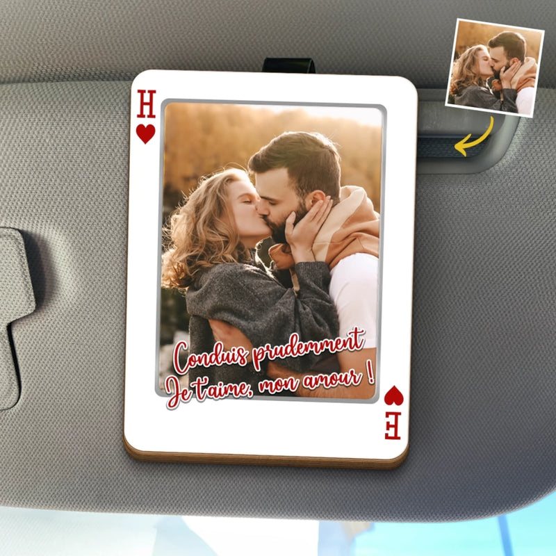 Clip Pare-Soleil De Voiture Personnalisé – Cadeaux D’Anniversaire Et De Mariage Pour Mari Et Femme, Pour Lui Et Pour Elle – L’Amour, Mon Plus Beau Pari Gagnant
