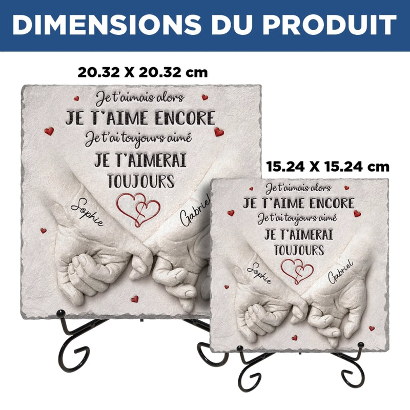 Pierre Carrée Personnalisée Avec Support – Cadeaux D’Anniversaire De Mariage Et De Mariage Pour Mari Et Femme, Pour Lui Et Pour Elle – Tu Es Mon Refuge