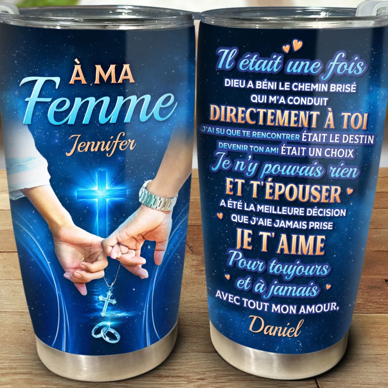 Gobelet Isotherme Personnalisé – Cadeaux D’Anniversaire De Mariage Et De Mariage Pour Mari Et Femme, Pour Lui Et Pour Elle – Avec Toi, L’Amour Est Une Évidence