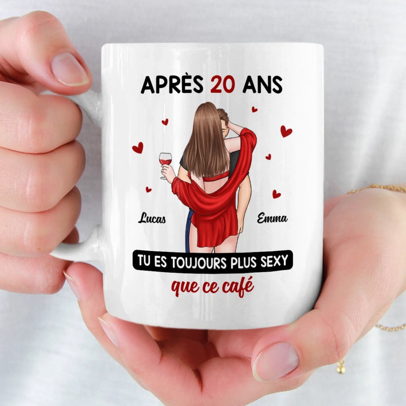 Mug Personnalisée – Cadeaux D’Anniversaire De Mariage Pour Mari Et Femme, Pour Lui Et Pour Elle – Avec Toi, L’Amour Est Une Évidence