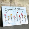 Toile Horizontale Personnalisée – Cadeaux Pour Maman Et Mamie – L’Amour Grandit Le Mieux Dans Le Jardin De Mamie