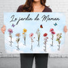 Toile Horizontale Personnalisée – Cadeaux Pour Maman Et Mamie – L’Amour Grandit Le Mieux Dans Le Jardin De Mamie