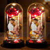 Rose Éternelle Lumineuse Personnalisée Avec Photo Sous Cloche En Verre – Cadeaux D’Anniversaire De Mariage Et De Mariage Pour Mari Et Femme, Pour Lui Et Pour Elle – Notre Amour Brille Pour Toujours