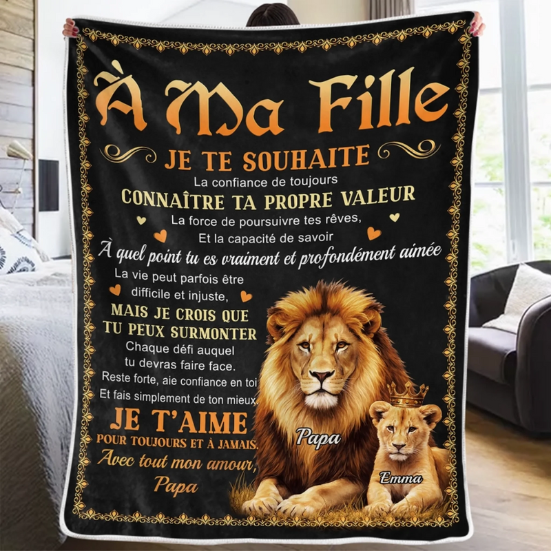 Couverture Personnalisée – Cadeaux D’Anniversaire Personnalisés Pour Papa Et Fille Et Fils – Chaque Page De Ta Vie Est Écrite Avec Amour
