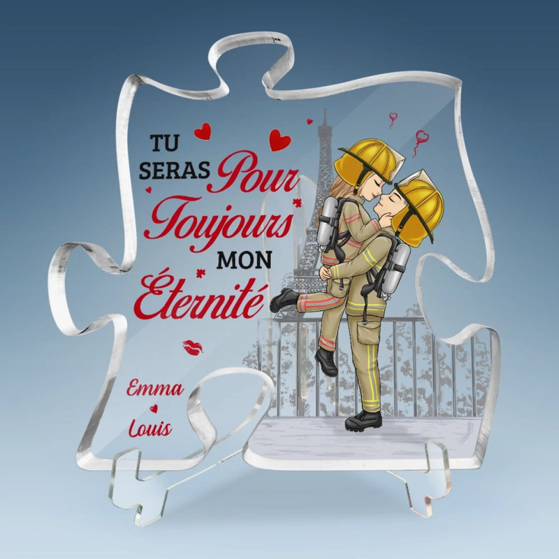 Plaque Acrylique En Forme De Puzzle Personnalisée – Cadeaux D’Anniversaire De Mariage Pour Mari Et Femme, Lui Et Elle – Tu Seras Pour Toujours Mon Éternité