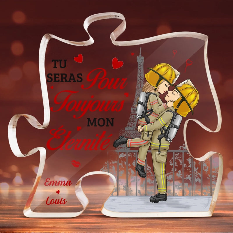 Plaque Acrylique En Forme De Puzzle Personnalisée – Cadeaux D’Anniversaire De Mariage Pour Mari Et Femme, Lui Et Elle – Tu Seras Pour Toujours Mon Éternité