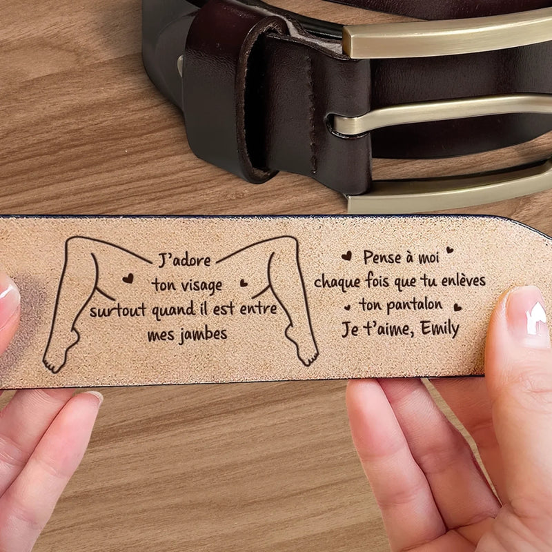 Ceinture En Cuir Gravée Personnalisée – Cadeaux D’Anniversaire Et De Mariage Pour Mari Et Femme, Pour Lui Et Pour Elle – Liés Par Le Cœur, À Chaque Pas