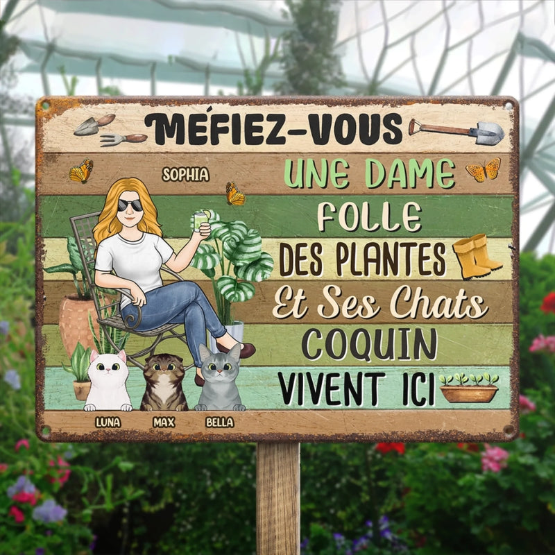 Panneau Métallique Personnalisé Pour La Décoration De La Maison – Cadeaux De Noël Et D’Anniversaire Personnalisés Pour Famille, Amoureux Des Chiens Et Des Chats – Ici, Les Plantes Prospèrent Et Les Animaux Règnent