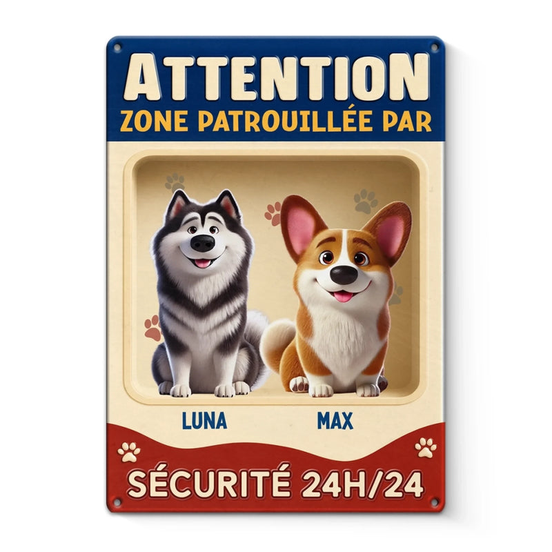 Panneau Métallique Personnalisé Pour La Décoration De La Maison – Cadeaux D’Anniversaire Personnalisés Pour Amoureux Des Chiens, Papa Et Maman De Chien – Entrez À Vos Risques Et Périls