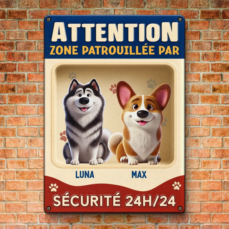Panneau Métallique Personnalisé Pour La Décoration De La Maison – Cadeaux D’Anniversaire Personnalisés Pour Amoureux Des Chiens, Papa Et Maman De Chien – Entrez À Vos Risques Et Périls