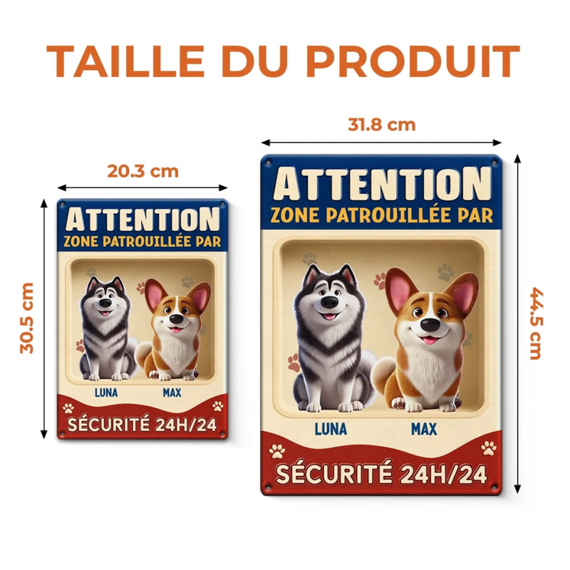 Panneau Métallique Personnalisé Pour La Décoration De La Maison – Cadeaux D’Anniversaire Personnalisés Pour Amoureux Des Chiens, Papa Et Maman De Chien – Entrez À Vos Risques Et Périls