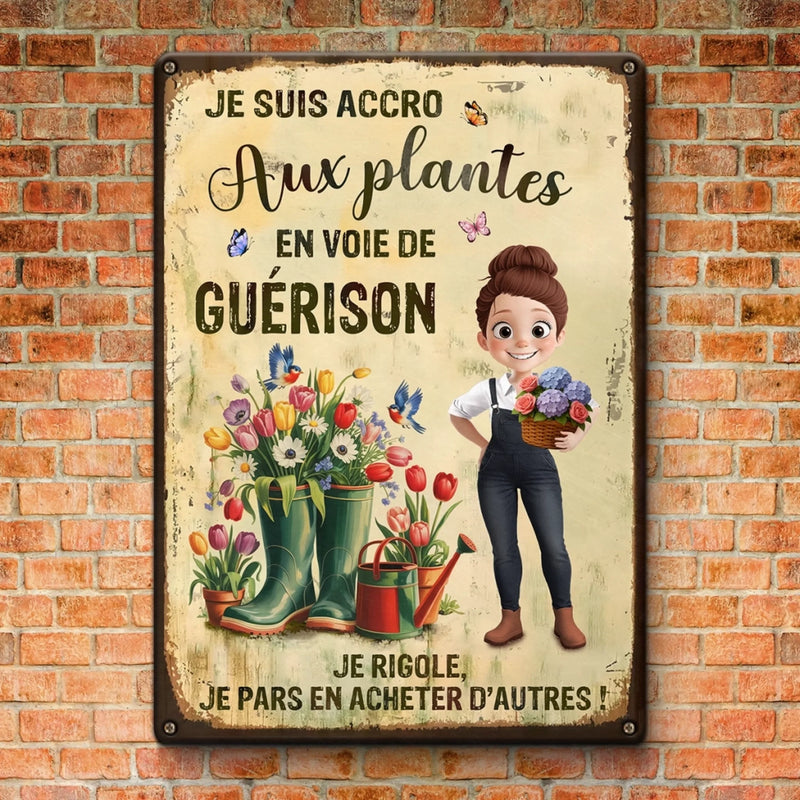 Panneau Métallique Personnalisé Pour La Décoration De La Maison – Cadeaux D’Anniversaire Personnalisés Pour Jardiniers Et Amoureux Du Jardin – Plus De Plantes, Moins De Stress