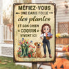 Panneau Métallique Personnalisé Pour La Décoration De La Maison – Cadeaux Personnalisés Pour Jardiniers, Amoureux Des Plantes Et Des Chiens Et Chats – Ici Habitent Des Amoureux Des Plantes