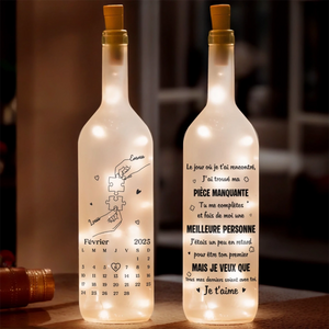 Lampe-Bouteille Personnalisée – Cadeaux D’Anniversaire De Mariage Pour Mari Et Femme, Lui Et Elle – Depuis Toi, Tout Est Enfin À Sa Place