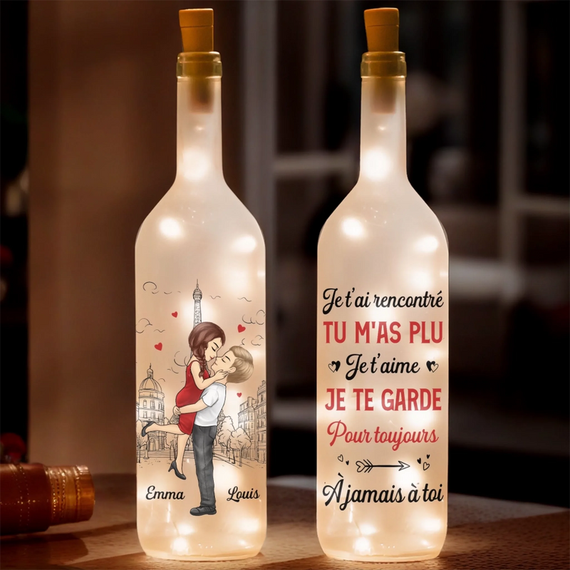 Lampe-Bouteille Personnalisée – Cadeaux D’Anniversaire De Mariage Pour Mari Et Femme, Lui Et Elle – Je T’ai Choisi Et Je Te Choisis Encore
