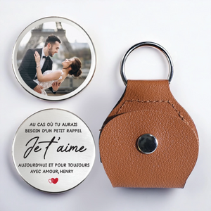 Porte-Bonheur De Poche Personnalisé – Cadeaux D'Anniversaire De Mariage Pour Mari Et Femme, Lui Et Elle – Où Que Tu Sois, Mon Cœur Est Avec Toi