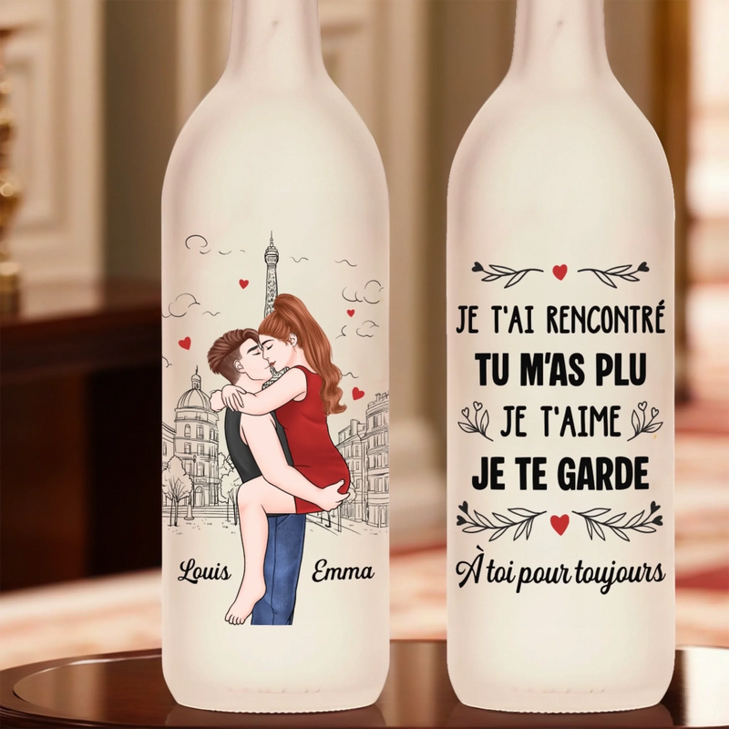 Lampe-Bouteille Personnalisée – Cadeaux D’Anniversaire De Mariage Pour Mari Et Femme, Lui Et Elle – Avec Toi, Le Pour Toujours Commence