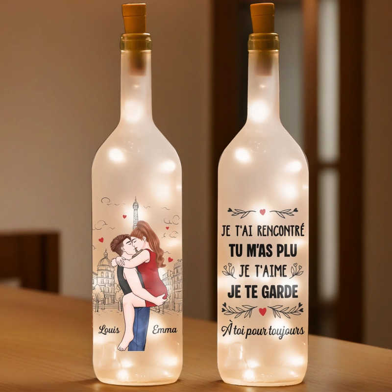 Lampe-Bouteille Personnalisée – Cadeaux D’Anniversaire De Mariage Pour Mari Et Femme, Lui Et Elle – Avec Toi, Le Pour Toujours Commence