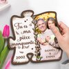 Plaque En Bois Personnalisée À Deux Couches Avec Photo Et Support – Cadeaux D’Anniversaire De Mariage Pour Mari Et Femme, Lui Et Elle – Deux Âmes Qui S’emboîtent Parfaitement