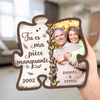 Plaque En Bois Personnalisée À Deux Couches Avec Photo Et Support – Cadeaux D’Anniversaire De Mariage Pour Mari Et Femme, Lui Et Elle – Deux Âmes Qui S’emboîtent Parfaitement