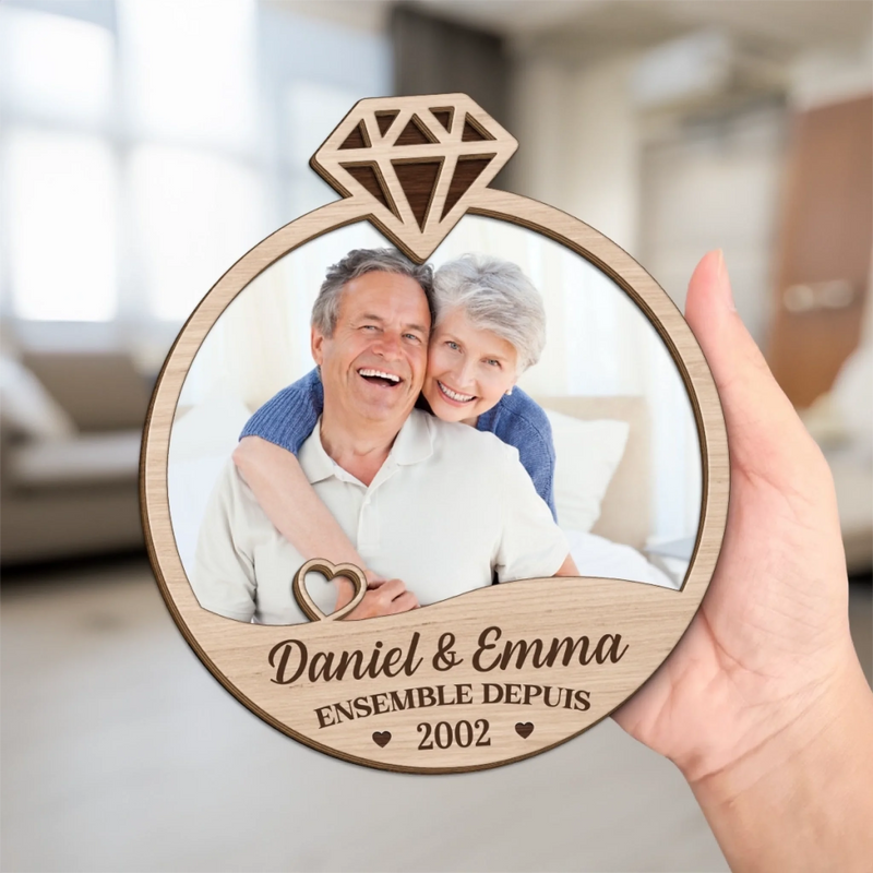Plaque En Bois Personnalisée À Deux Couches Avec Photo Et Support – Cadeaux D’Anniversaire De Mariage Pour Mari Et Femme, Lui Et Elle – Là Où Tu Es, Tout S’Assemble