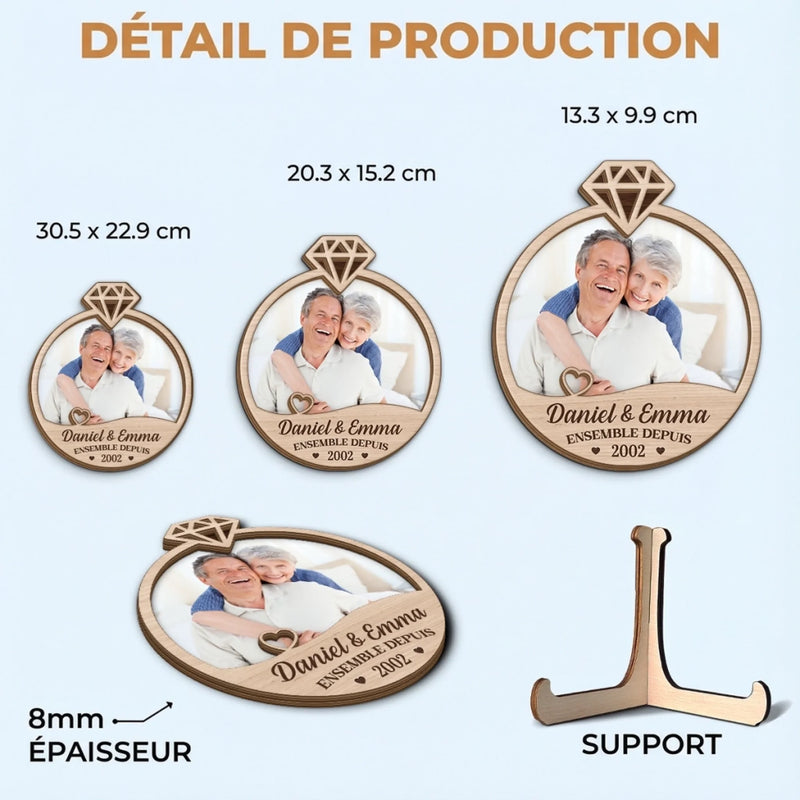 Plaque En Bois Personnalisée À Deux Couches Avec Photo Et Support – Cadeaux D’Anniversaire De Mariage Pour Mari Et Femme, Lui Et Elle – Là Où Tu Es, Tout S’Assemble