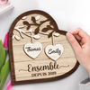Plaque En Bois Personnalisée À Deux Couches Avec Support – Cadeaux D’Anniversaire De Mariage Pour Mari Et Femme, Lui Et Elle – Tu Complètes Chaque Partie De Mon Cœur