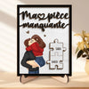 Plaque En Bois Personnalisée À Deux Couches Avec Support – Cadeaux D’Anniversaire De Mariage Pour Mari Et Femme, Lui Et Elle – Ensemble Depuis Le Premier Battement De Cœur