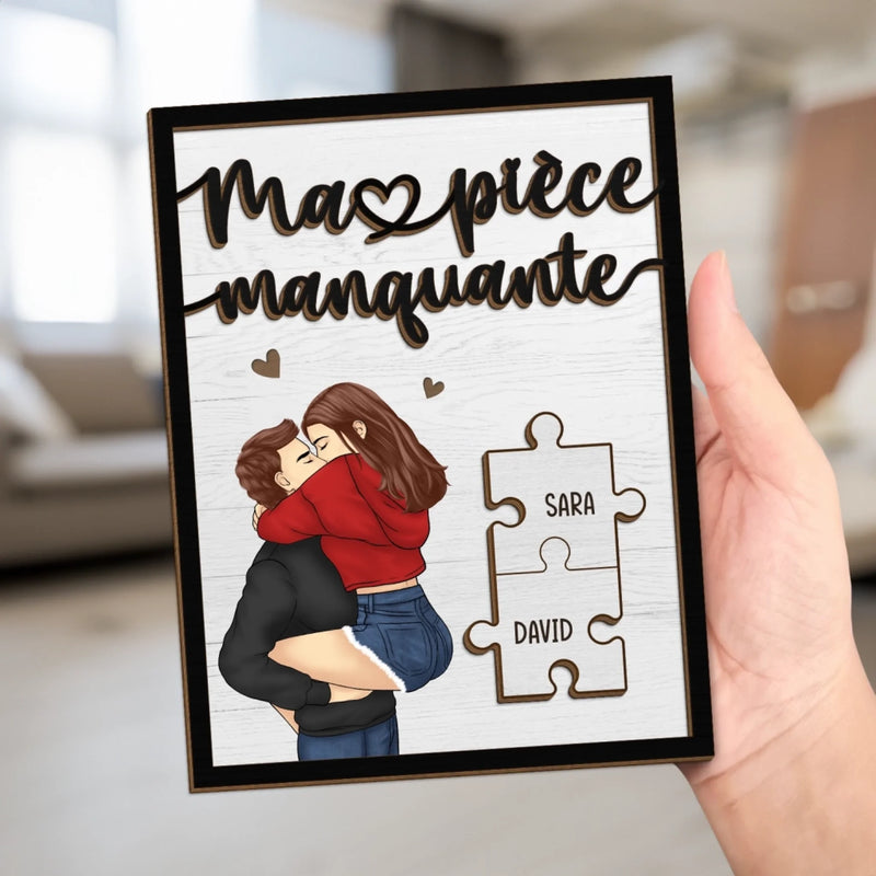 Plaque En Bois Personnalisée À Deux Couches Avec Support – Cadeaux D’Anniversaire De Mariage Pour Mari Et Femme, Lui Et Elle – Ensemble Depuis Le Premier Battement De Cœur