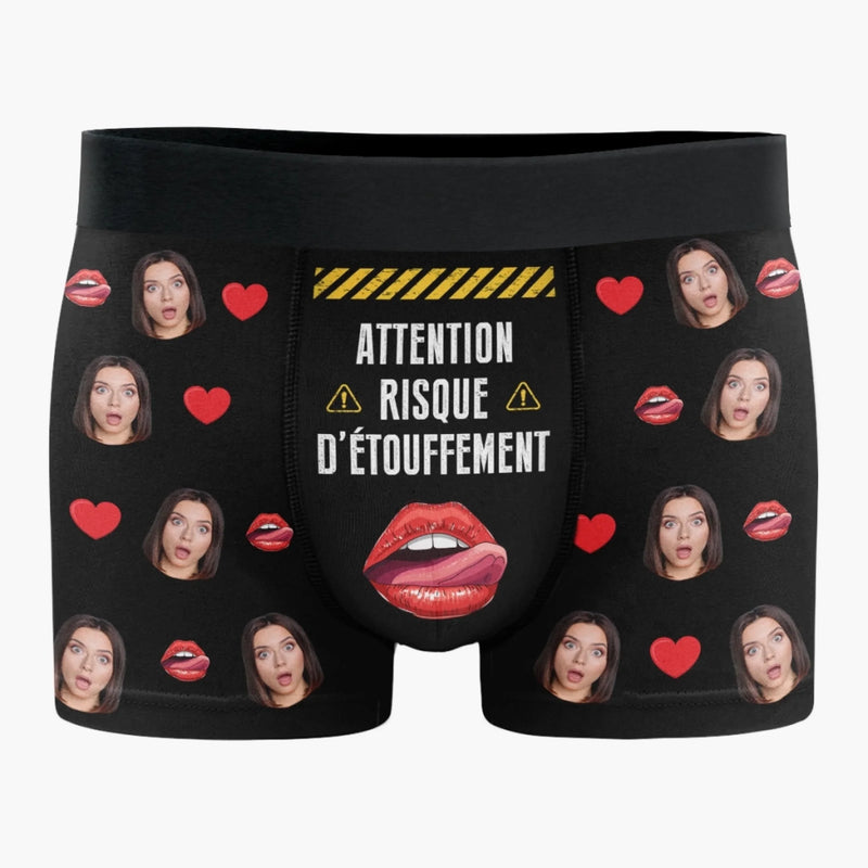 Boxer Homme Personnalisé Avec Photo – Cadeaux D’Anniversaire, De Noël Et De Mariage Pour Mari Et Femme, Pour Lui Et Pour Elle – Avec Toi Je Perds Le Controle Doucement