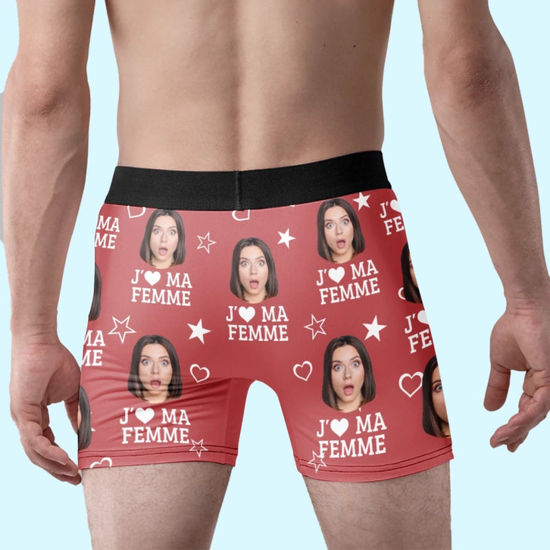 Boxer Homme Personnalisé Avec Photo – Cadeaux D’Anniversaire, De Noël Et De Mariage Pour Mari Et Femme, Pour Lui Et Pour Elle – Ton Sourire Me Donne De Mauvaises Idees