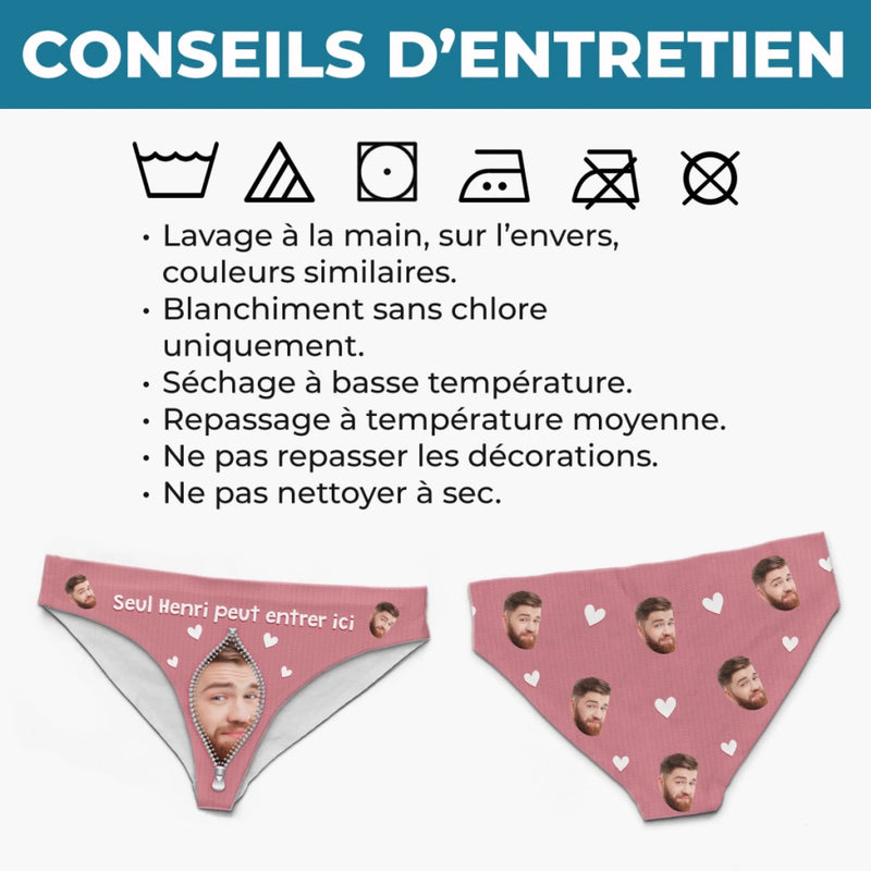 Culotte Femme Personnalisée Avec Photo – Cadeaux D’Anniversaire Et De Mariage Pour Mari Et Femme, Pour Lui Et Pour Elle – Gardée Précieusement Tout Contre Toi