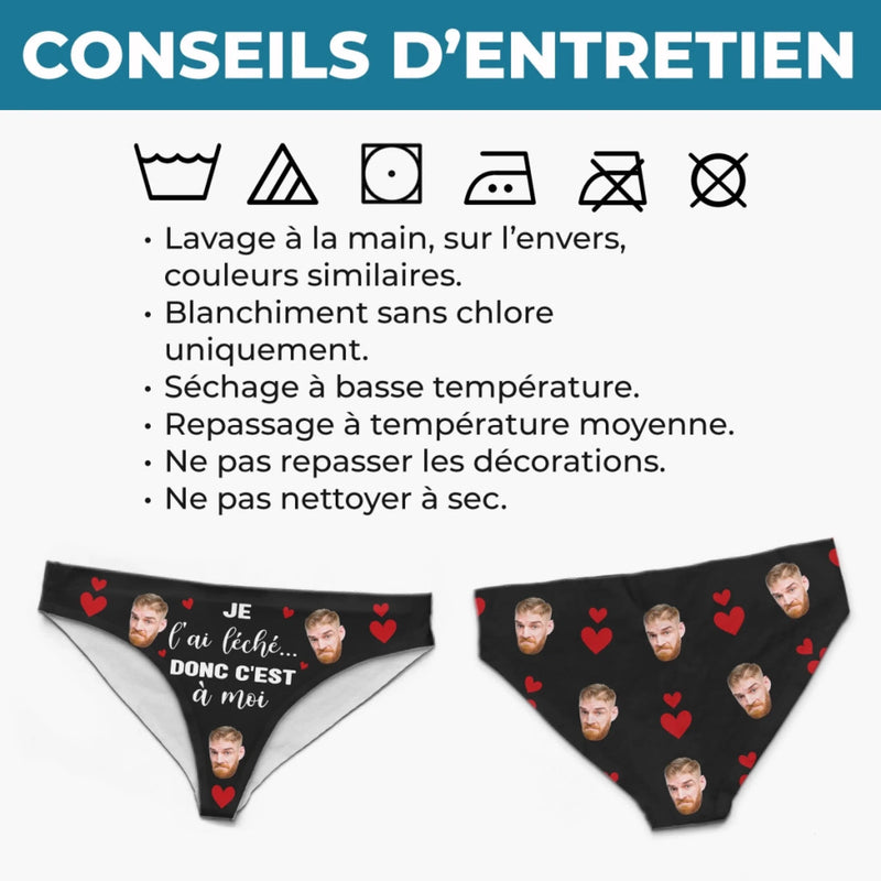 Culotte Femme Personnalisée Avec Photo – Cadeaux D’Anniversaire Et De Mariage Pour Mari Et Femme, Pour Lui Et Pour Elle – Entre Les Mains De Mon Amour