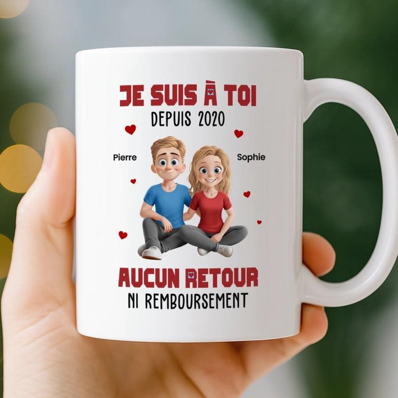 Mug Personnalisée – Cadeaux D’Anniversaire De Mariage Pour Mari Et Femme, Pour Lui Et Pour Elle – Aimer Doucement Chaque Jour