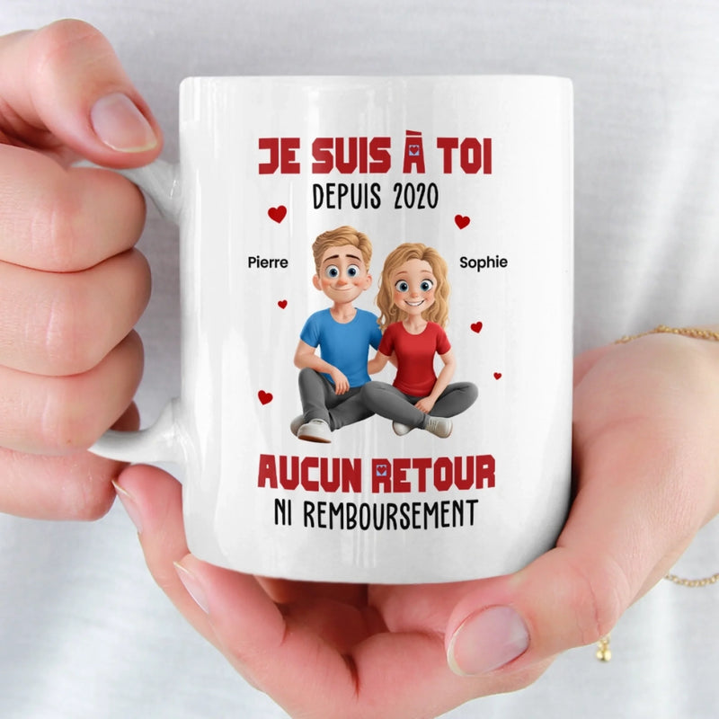 Mug Personnalisée – Cadeaux D’Anniversaire De Mariage Pour Mari Et Femme, Pour Lui Et Pour Elle – Aimer Doucement Chaque Jour
