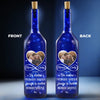 Lampe-Bouteille Bleue Personnalisée Avec Photo – Cadeaux D’Anniversaire De Mariage Pour Mari Et Femme, Lui Et Elle – L’Amour Écrit En Lumière
