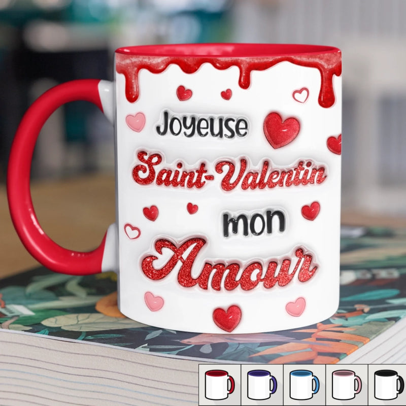 Mug Personnalisé Bicolore – Cadeaux D’Anniversaire Et De Mariage Pour Mari Et Femme, Pour Lui Et Pour Elle – Là Où Notre Amour Bat Le Plus Fort